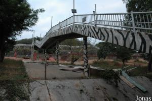 Passerelle surélevée au-dessus des fauves